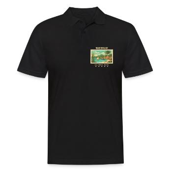 Martinique Les Trois-Îlets Vintage Reisemarke - Männer Poloshirt - Schwarz - Vorne - Kai (181cm)