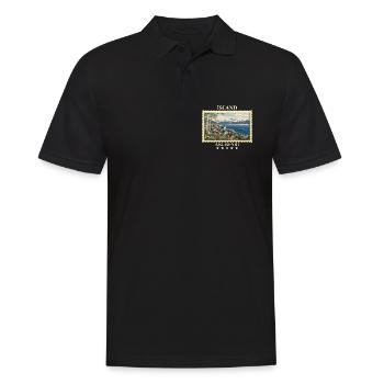 Island Akureyri Vintage Reisemarke - Männer Poloshirt - Schwarz - Vorne - Kai (181cm)