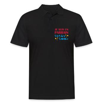 Onkel / Tante / Vetter / Cousin / Kusine - Männer Poloshirt - Schwarz - Vorne - Kai (181cm)