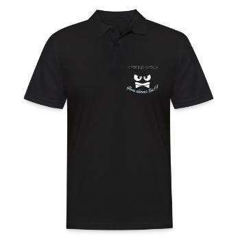 Motif d’ours polaire en colère avec dicton - Polo Homme - noir - Devant - Kai (181cm)