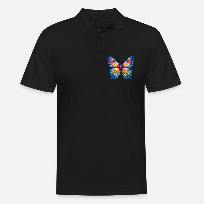 Schmetterlingsblumen Gänseblümchen Gänseblümchen - Männer Poloshirt - Schwarz