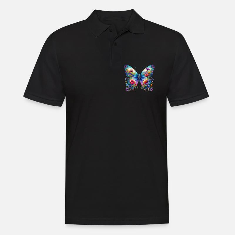 Schmetterling - Männer Poloshirt - Schwarz