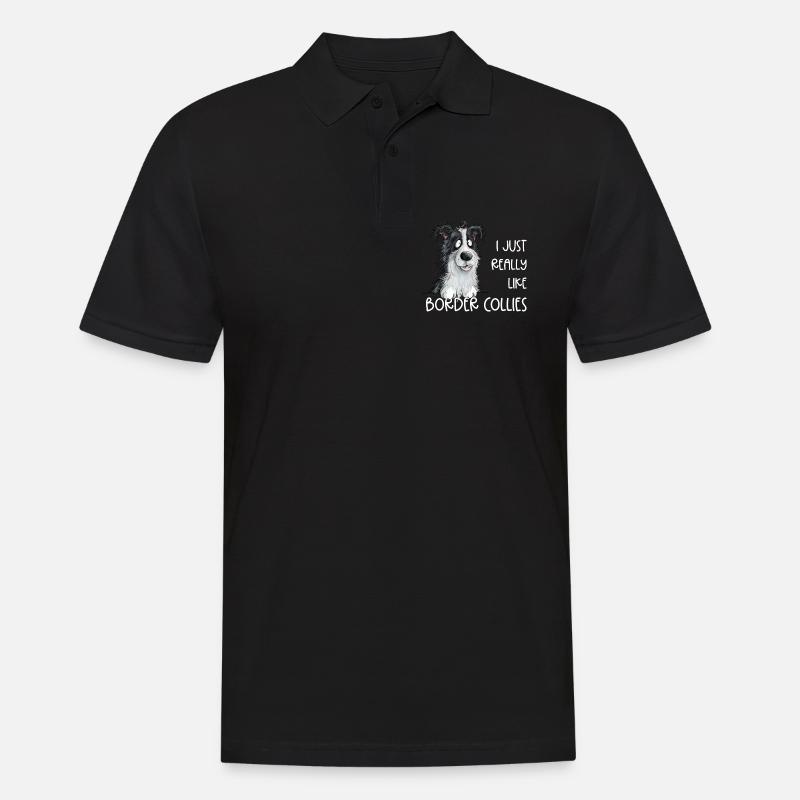 Drolliger Border Collie Hund Spruch - Männer Poloshirt - Schwarz