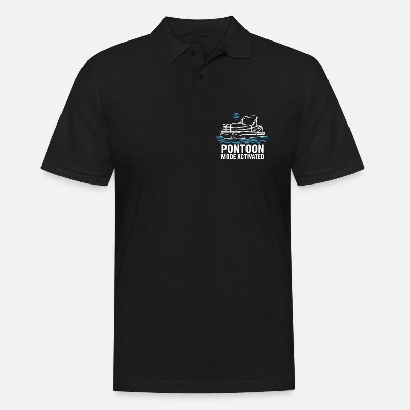  Pontoon Mode Activated Pontonboot Sommer - Männer Poloshirt - Schwarz