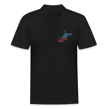 Funny New Year New Goals Motivation Resolution Gif - Men's Polo Shirt - black - Front - Kai (181cm)