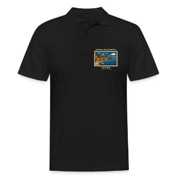 Nordmazedonien Ohrid Vintage Reisemarke - Männer Poloshirt - Schwarz - Vorne - Kai (181cm)