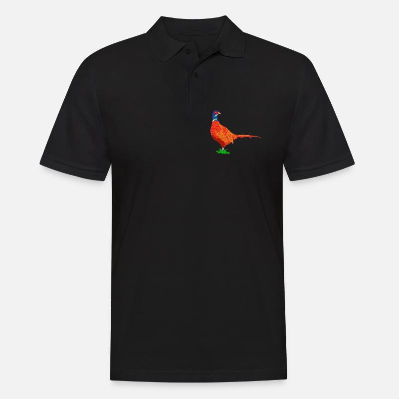 fasan vogel jäger - Männer Poloshirt - Schwarz