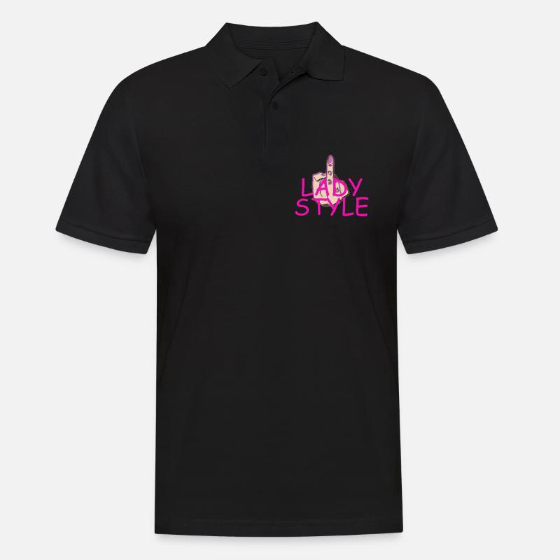Lady Style Mittelfinger - Männer Poloshirt - Schwarz
