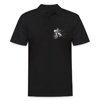 Motorcycle Racing Biker Race Illustration Icon - Men's Polo Shirt - black - Front - Kai (181cm)