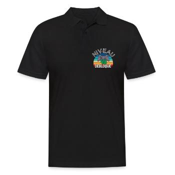 Level 40 freigeschaltet - Männer Poloshirt - Schwarz - Vorne - Kai (181cm)