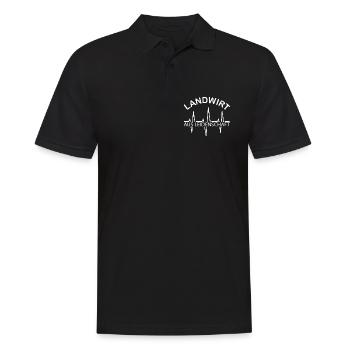 Landwirt Bauer aus Leidenschaft Puls Herzschlag - Männer Poloshirt - Schwarz - Vorne - Kai (181cm)