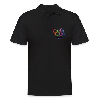 YOGA Time - The time of yoga - Men's Polo Shirt - black - Front - Kai (181cm)
