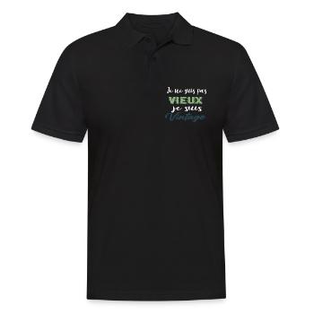 Je suis pas Vieux, je suis Retro ,drole Grand-père - Polo Homme - noir - Devant - Kai (181cm)