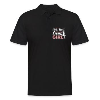 Schwimmerin - Männer Poloshirt - Schwarz - Vorne - Kai (181cm)