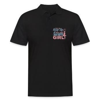 Schwimmsportlerin - Männer Poloshirt - Schwarz - Vorne - Kai (181cm)