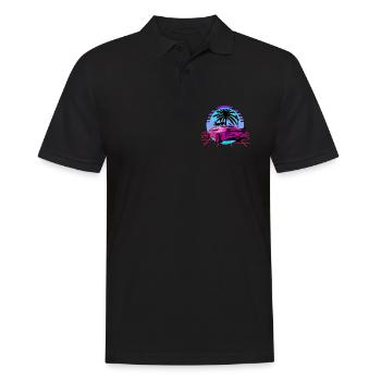 Retro Wave Sport Car Vaporwave Sunset - Polo Homme - noir - Devant - Kai (181cm)