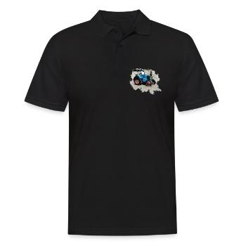 Traktor Lanz - Männer Poloshirt - Schwarz - Vorne - Kai (181cm)