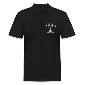 Danke Nachbar, Nachbarin, Leuchtturm auf Menorca - Männer Poloshirt - Schwarz - Vorne - Kai (181cm)