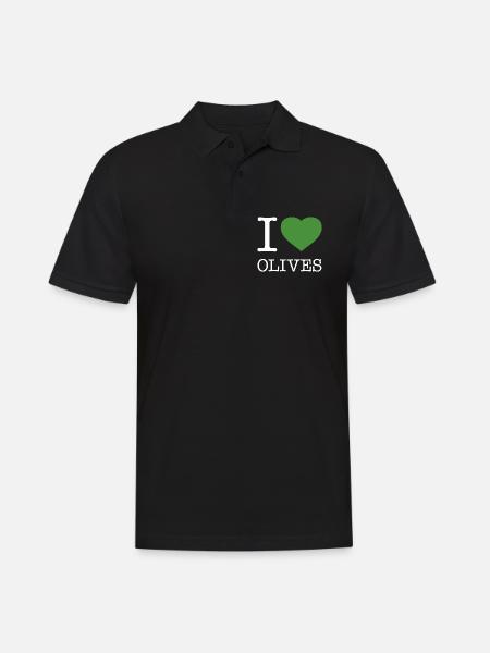 I LOVE OLIVES Oliven - Men's Polo Shirt - black