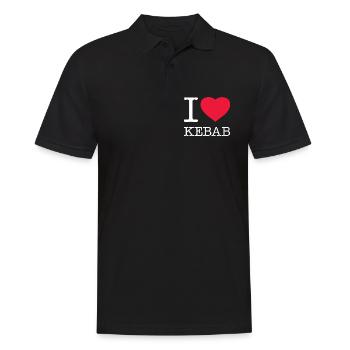 I LOVE KEBAB - Männer Poloshirt - Schwarz - Vorne - Kai (181cm)