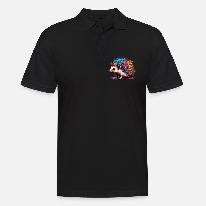 Igel - Männer Poloshirt - Schwarz