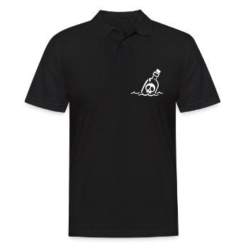 Crâne blanc en bouteille - Polo Homme - noir - Devant - Kai (181cm)