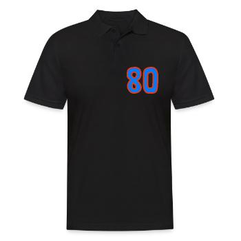 80. 80 JAHRE. 80. JAHRESTAG. 80-JÄHRIGES JUBILÄUM. - Männer Poloshirt - Schwarz - Vorne - Kai (181cm)