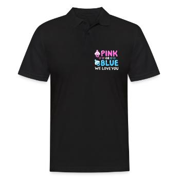 Gender Reveal Party Pink oder Blau - Männer Poloshirt - Schwarz - Vorne - Kai (181cm)