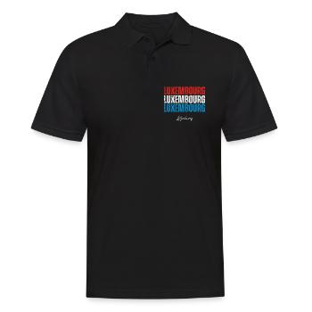 Drapeau du Luxembourg, fierté luxembourgeoise - Polo Homme - noir - Devant - Kai (181cm)