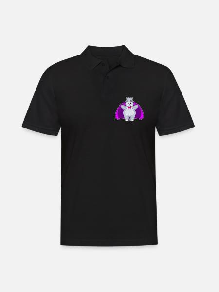 Hippopotamus Halloween Vampire - Men's Polo Shirt - black