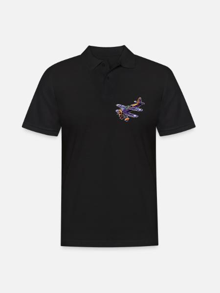 Propeller Plane Comic Look - Men's Polo Shirt - black