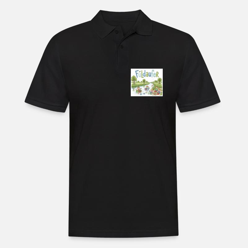 Fuldaufer: Fluss-Abenteuer ! - Männer Poloshirt - Schwarz