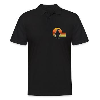 Penguin silhouette sunset design - Men's Polo Shirt - black - Front - Kai (181cm)