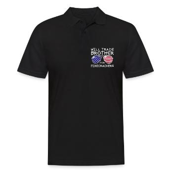 Frère d'échange pour les feux d'artifice pour les enfants le 4 juillet - Polo Homme - noir - Devant - Kai (181cm)