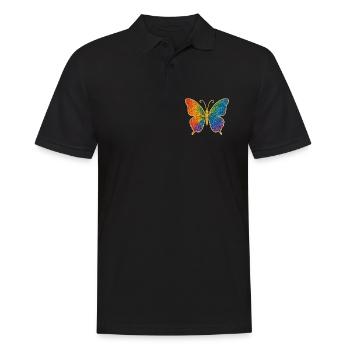 Glittering rainbow butterfly - Men's Polo Shirt - black - Front - Kai (181cm)