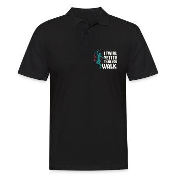 Baton Twirler Majorette Captain Squad Club - Men's Polo Shirt - black - Front - Kai (181cm)