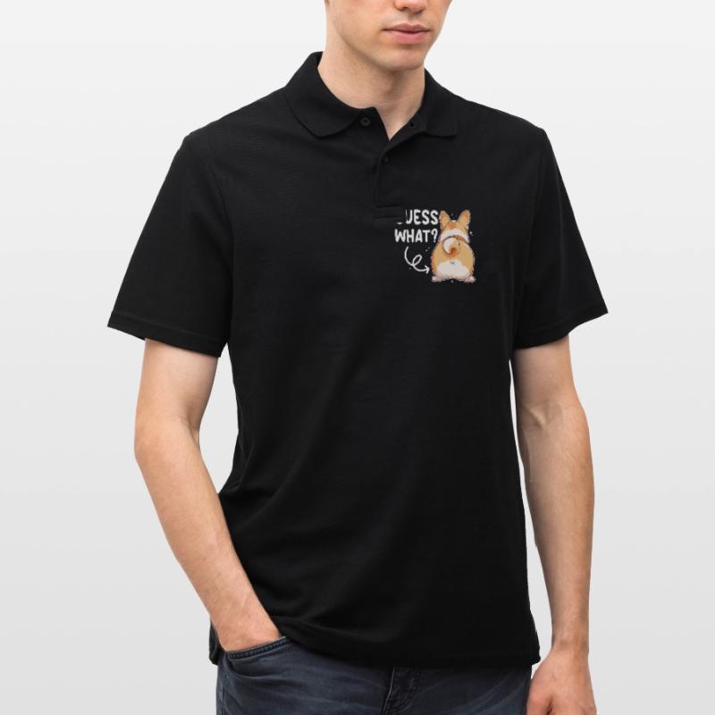 Devinez ce que dit Corgi Butt Polo Homme
