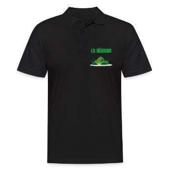 Tropisches T-Shirt auf der Insel La Réunion - Männer Poloshirt - Schwarz - Vorne - Kai (181cm)