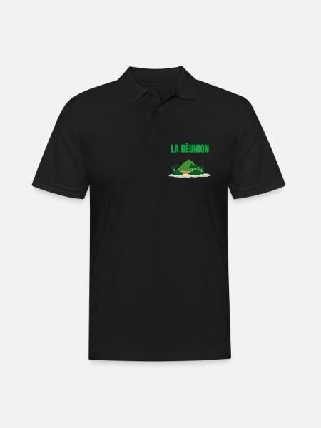Tropical Reunion Island T-shirt - Men's Polo Shirt - black