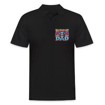 Papa Bernois Arc-en-ciel Rétro, Père Chien - Polo Homme - noir - Devant - Kai (181cm)