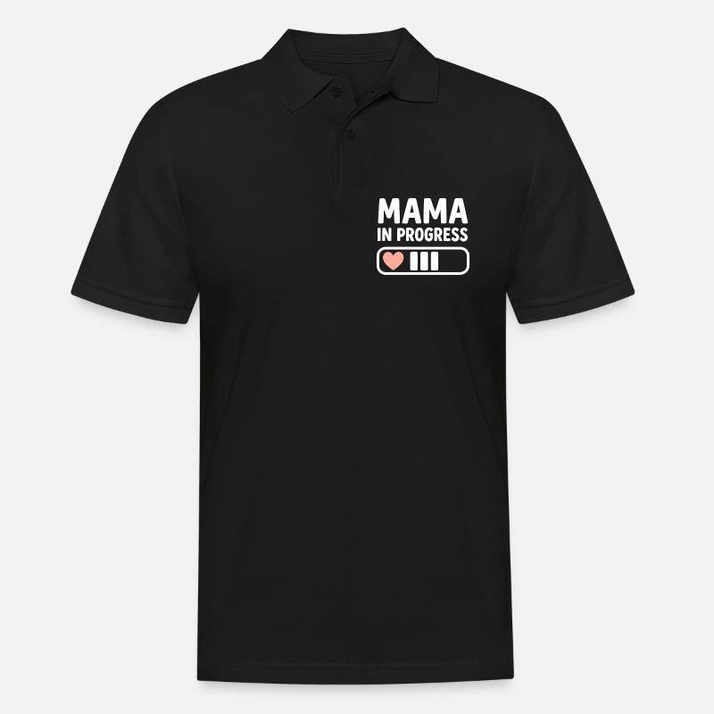 Mama in Progress - Männer Poloshirt - Schwarz