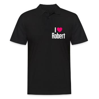 I Love Robert Pink Heart I Love Robert - Men's Polo Shirt - black - Front - Kai (181cm)