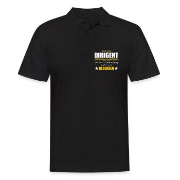 Dirigent lustiger Spruch Wortwitz Ironie Blasmusik - Männer Poloshirt - Schwarz - Vorne - Kai (181cm)