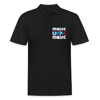 Lettrage de musique 3D avec étoiles - Polo Homme - noir - Devant - Kai (181cm)