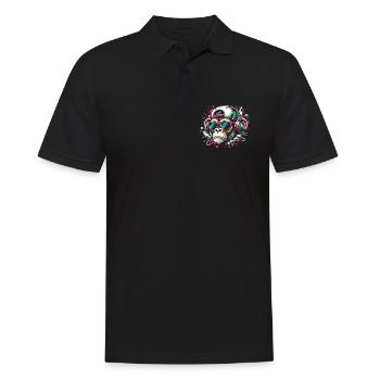 Singe cool avec des lunettes de soleil et des beats - Polo Homme - noir - Devant - Kai (181cm)