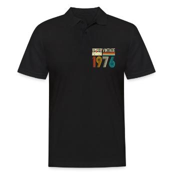 Édition limitée vintage 1976, cadeaux pour le 50e anniversaire - Polo Homme - noir - Devant - Kai (181cm)