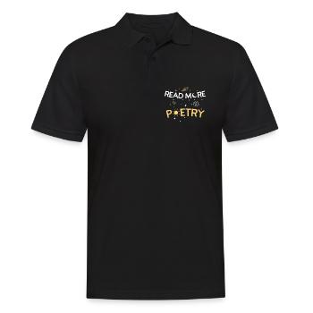 Read More Poetry Book Lover Quote - Men's Polo Shirt - black - Front - Kai (181cm)