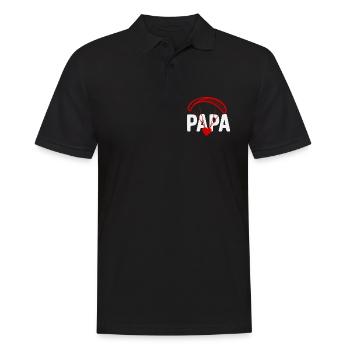 Dad Paraglider with Heart - Men's Polo Shirt - black - Front - Kai (181cm)