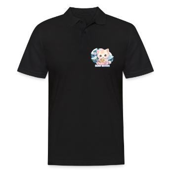 Ramen Katze Kanagawa - Männer Poloshirt - Schwarz - Vorne - Kai (181cm)