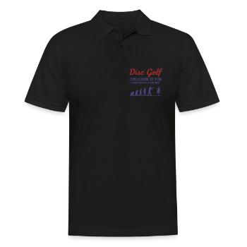 Disc Golf Evolution Of Fun Wirf Dich Zu - Männer Poloshirt - Schwarz - Vorne - Kai (181cm)